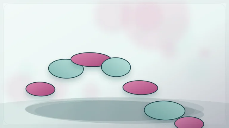 자궁내막증 학습 개념을 표현한 실행 순서를 나타낸 디딤돌형 오브젝트, 구성 변형 1